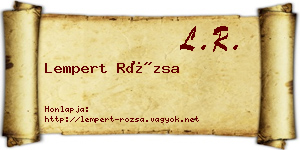 Lempert Rózsa névjegykártya