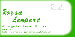 rozsa lempert business card
